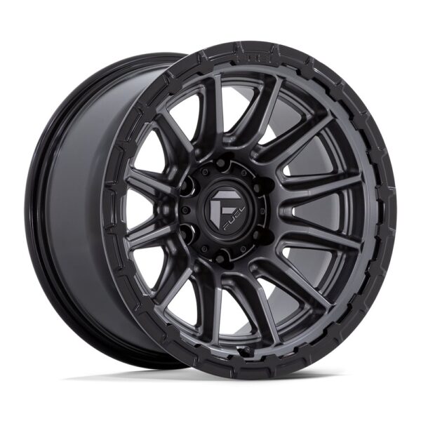 FC866 PISTON 17X9 5X127 ET12 CB71.5 MATTE GUNMETAL W/ GLOSS BLACK LIP