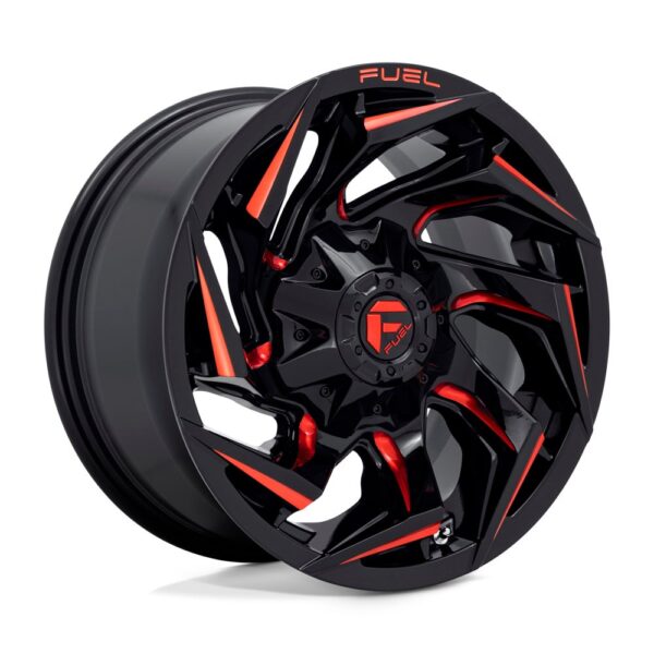 D755 REACTION 17X9 5X114.3/5X127 ET1 CB78 GLOSS BLACK MILLED WITH RED TINT