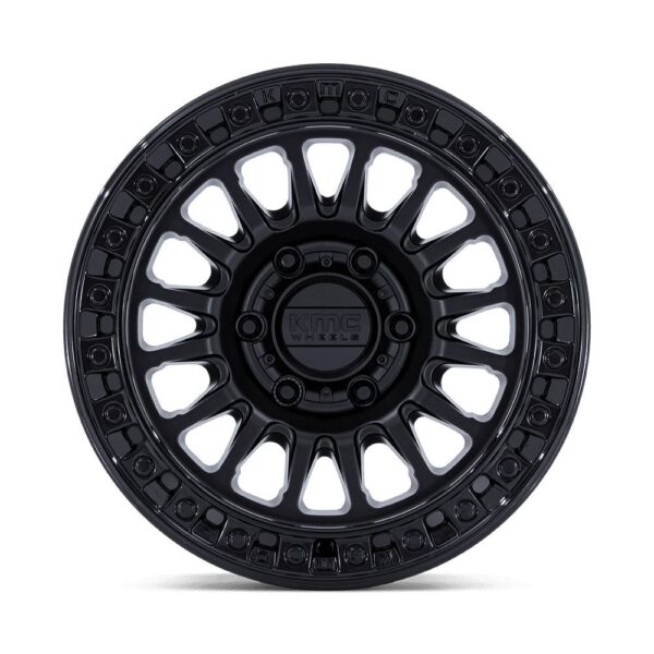 KM552 IMS 17X8.5 6X139.7 ET-10 CB106.1 MATTE BLACK/GLOSS BLACK RING - Image 2