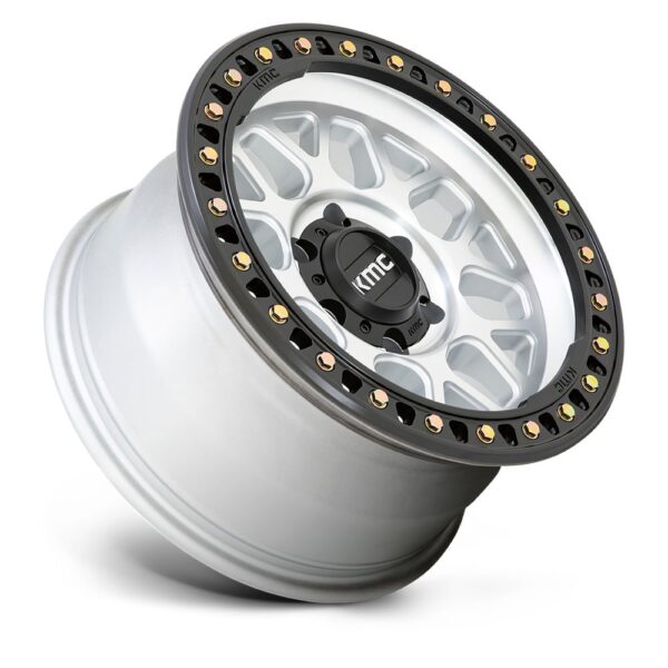 KM549 GRS 17X9 5X127 ET00 CB71.5 MACH/SATIN BLACK LIP - Image 2