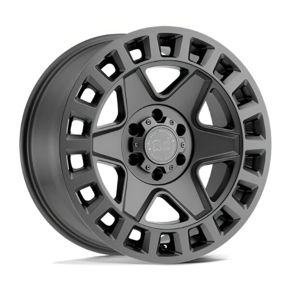 Black Rhino York 17x9 Matte Gunmetal wheel, 5x127 bolt pattern, -12mm offset, 71.6mm center bore.