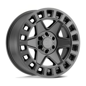 Black Rhino York 17x9 Matte Gunmetal wheel, 5x127 bolt pattern, -12mm offset, 71.6mm center bore.