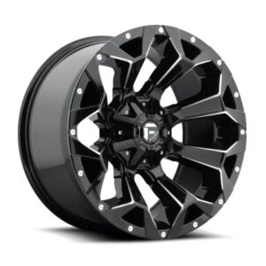 D576 ASSAULT 17X9 5X114.3/5X127 ET1 CB78.1 GLOSS BLACK MILLED
