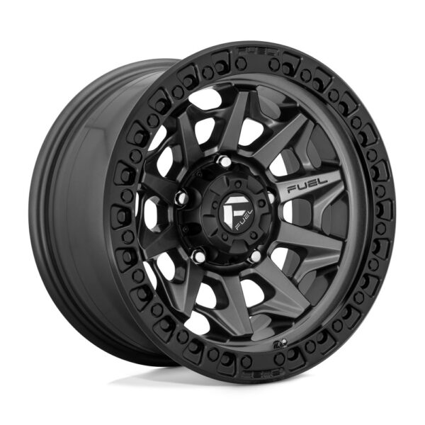 Fuel D716 Covert 17x9 Matte Anthracite wheel with Black Ring, 6x135 bolt pattern, -12mm offset, 87.1mm center bore.