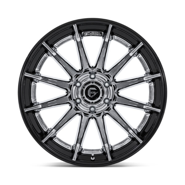 FC403 BURN 20X10 5X127 ET-18 CB71.5 CHROME PLATED W/BLACK LIP - Image 2