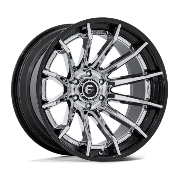 FC403 BURN 20X10 5X127 ET-18 CB71.5 CHROME PLATED W/BLACK LIP