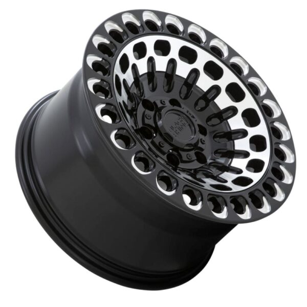 1795LBY(LABYRINTH) 17X9.5 5X127 ET-18 CB71.5 GLOSS BLACK W/ MACHINED FACE - Image 3