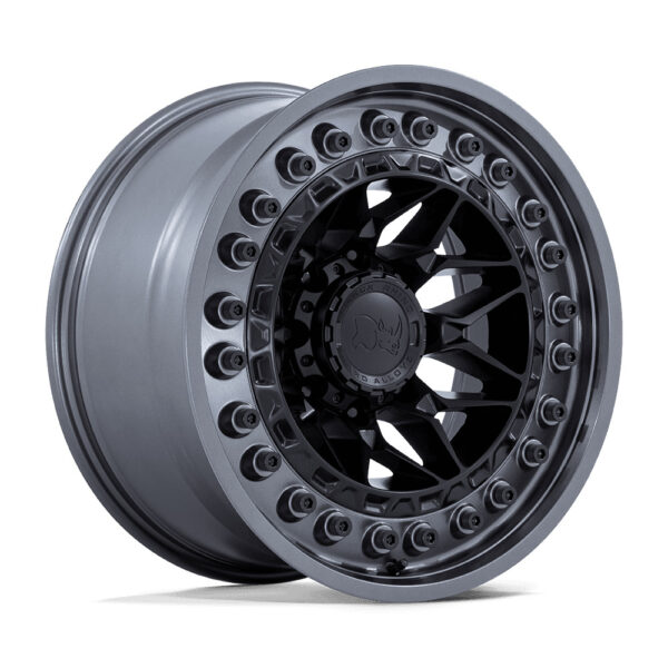BR008 (ALPHA) 17X9 5X127 ET-12 CB71.5 MATTE BLACK W/MATTE GUNMETAL LIP