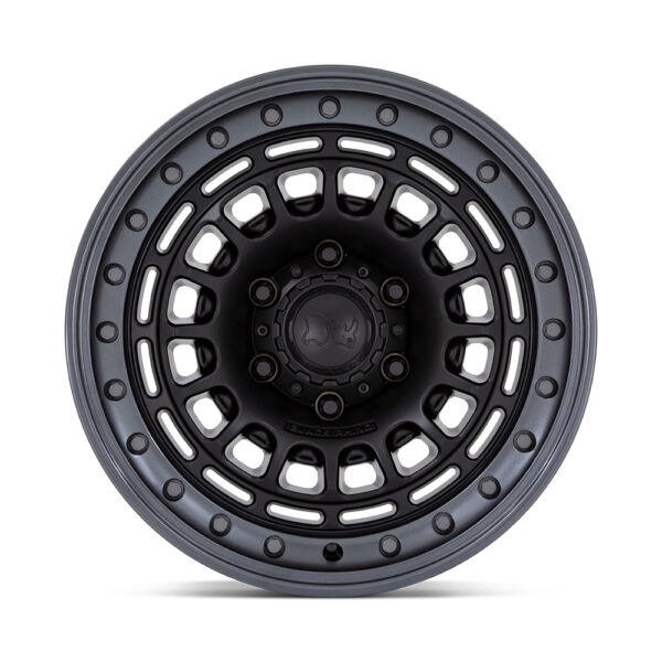 BR014 SAHARA 17X9 5X127 ET-12 CB71.5 MATTE BLACK W/ GUNMETAL LIP - Image 5