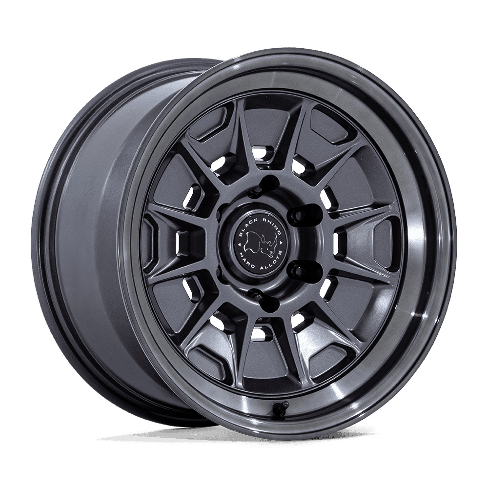 BR021 MONDO 17X8.5 6X139.7 ET20 CB106.1 MATTE GUNMETAL W/ GLOSS GRAY TINTED LIP