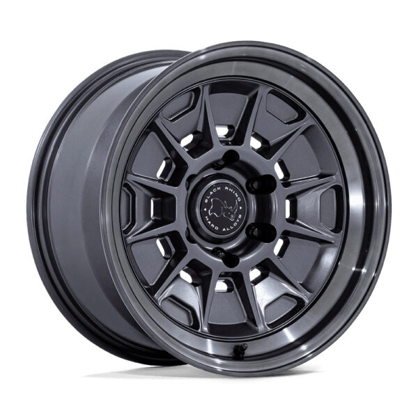 BR021 MONDO 18X9 6X139.7 ET12 CB106.1 MATTE GUNMETAL W/ GLOSS GRAY LIP - Image 4