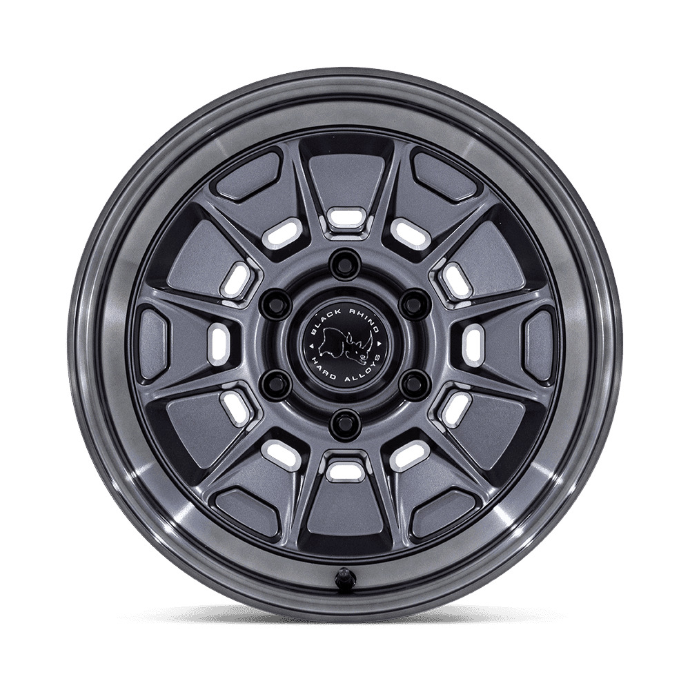 BR021 MONDO 17X8.5 6X139.7 ET20 CB106.1 MATTE GUNMETAL W/ GLOSS GRAY TINTED LIP - Image 2
