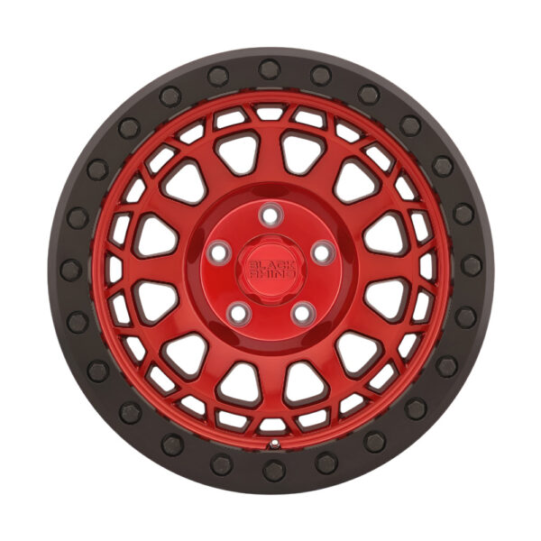 1785PRM (PRIMM beadlock) 17X8.5 5X127 ET-38 CB71.6 CANDY RED W/ BLACK RING - Image 2