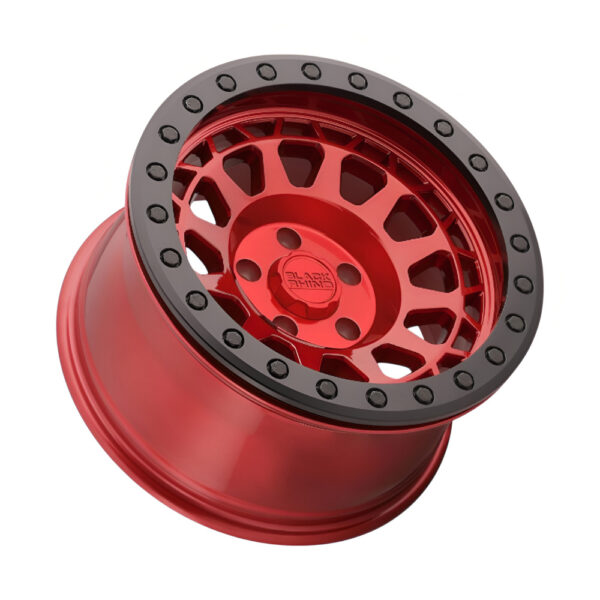 1785PRM (PRIMM beadlock) 17X8.5 5X127 ET-38 CB71.6 CANDY RED W/ BLACK RING - Image 3