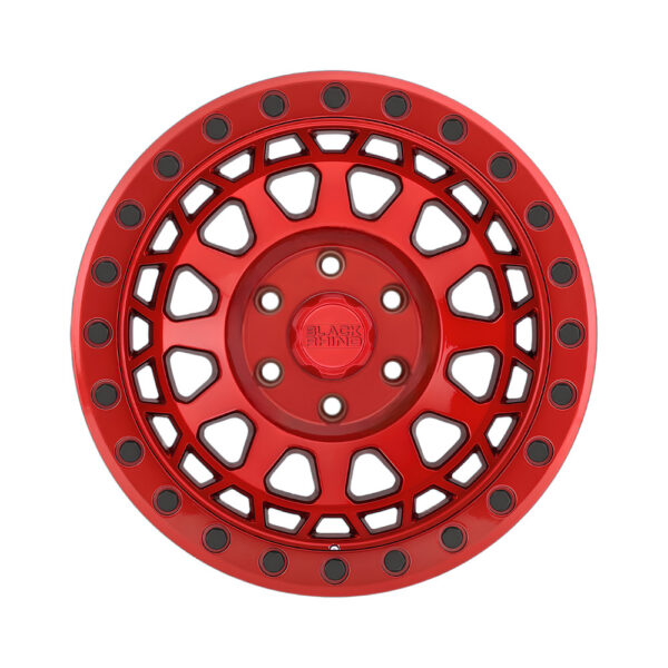 1790PRM (PRIMM) 17X9 6X139.7 ET00 CB112.1 CANDY RED W/ BLACK BOLTS - Image 2