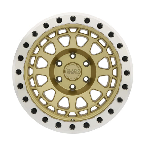 1785PRM (PRIMM beadlock) 17X8.5 6X139.7 ET-30 CB112.1 MATTE GOLD W/ MACHINED RING - Image 2