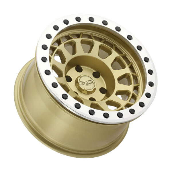 1785PRM (PRIMM beadlock) 17X8.5 6X139.7 ET-30 CB112.1 MATTE GOLD W/ MACHINED RING - Image 3