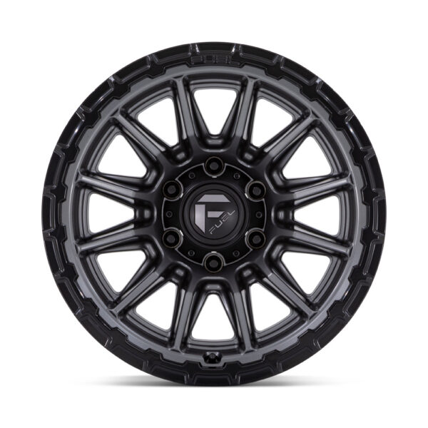 FC866 PISTON 17X9 5X127 ET-12 CB71.5 MATTE GUNMETAL W/ GLOSS BLACK LIP - Image 2