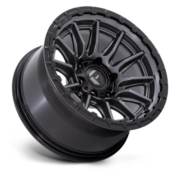 FC866 PISTON 17X9 5X127 ET-12 CB71.5 MATTE GUNMETAL W/ GLOSS BLACK LIP - Image 3