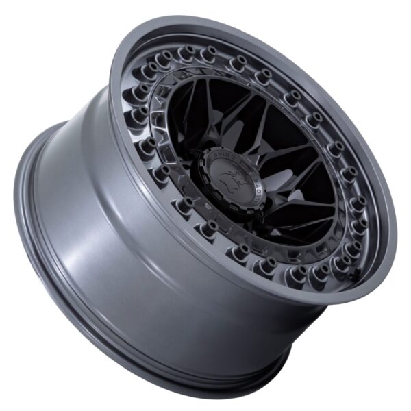 BR008 (ALPHA) 17X9 5X127 ET-12 CB71.5 MATTE BLACK W/MATTE GUNMETAL LIP - Image 3