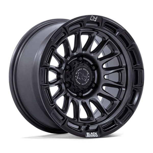BR025 RIVAL 17X9 5X127 ET-12 CB71.5 MATTE GUNMETAL W/ MATTE BLACK LIP