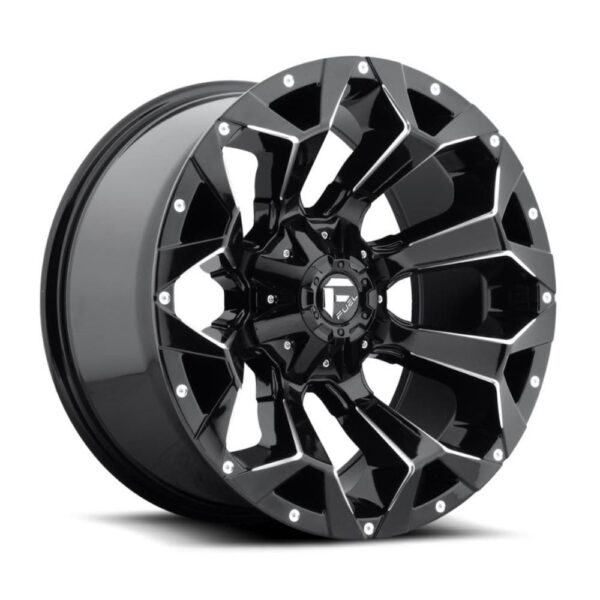 D576 ASSAULT 20X9 6X135/6X139.7 ET1 CB106.1 GLOSS BLACK MILLED