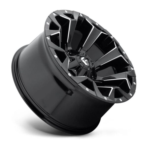 D576 ASSAULT 20X9 6X135/6X139.7 ET1 CB106.1 GLOSS BLACK MILLED - Image 3