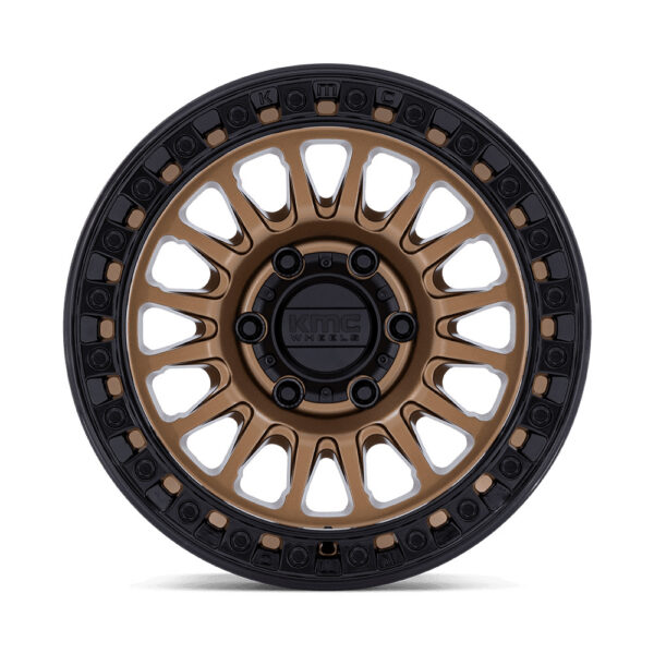 KM552 IMS 17X8.5 6X135 ET-10 CB87.1 MATTE BRONZE W/GLOSS BLACK RING - Image 2