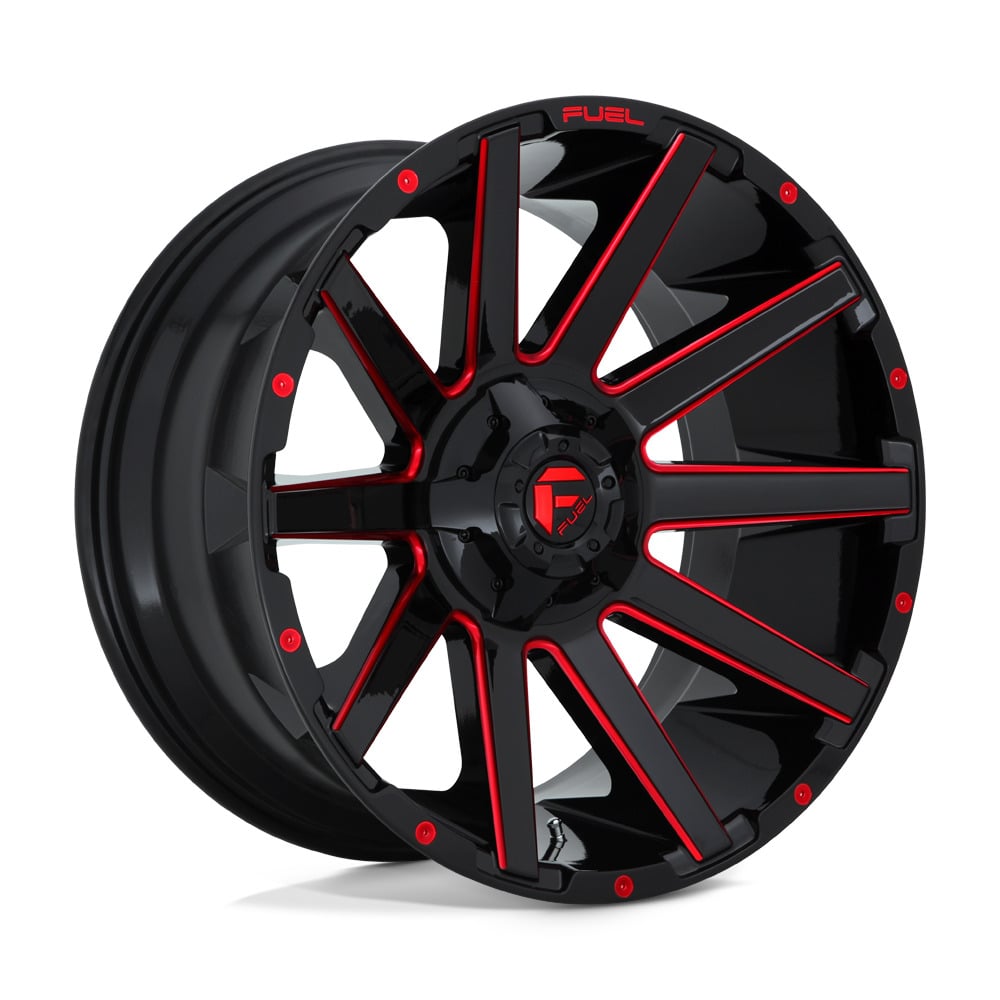 D643 CONTRA 20X10 8X170 ET-18 CB125.12 GLOSS BLACK / RED MILLED