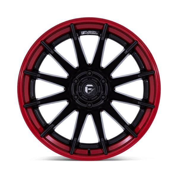 FC403 BURN 22X12 5X127 ET-44 CB71.5 MATTE BLACK W/RED LIP - Image 5