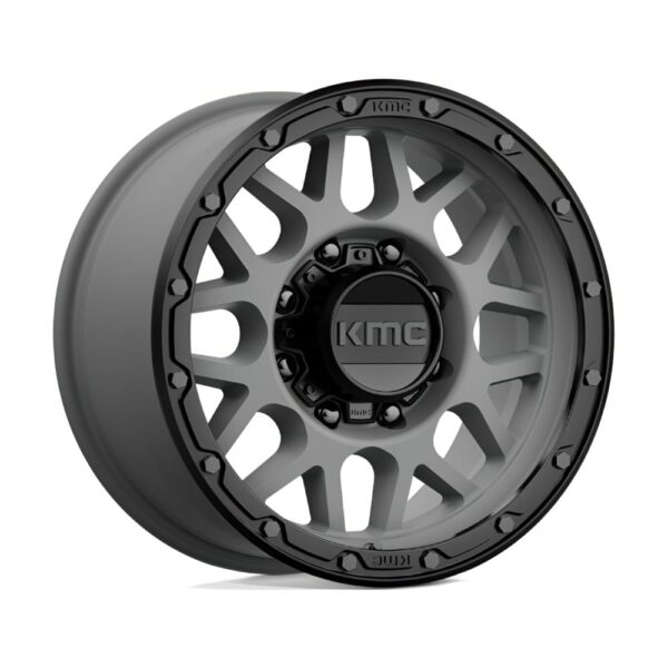 KM535 GRENADE 17X8.5 8X165.1 ET00 CB125.5 MATTE GRAY W/ MATTE BLACK LIP