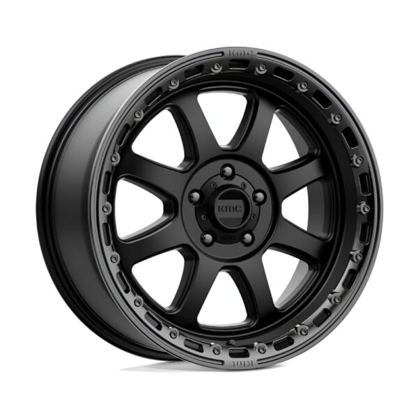 KM548 CHASE 17X9 5X127 ET-12 CB71.5 SATIN BLACK W/GLOSS BLK LIP