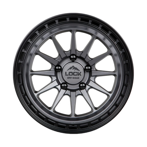 BAJA 17X9 5X127 ET-12 CB71.5 MATTE GRY/MATTE BLACK RING - Image 2