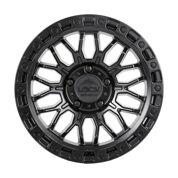 COMBAT 17X9 5X127 ET-12 CB 71.5 MATTE BLACK / MATTE BLACK RING - Image 2