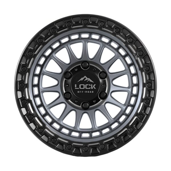 MOJAVE 17X9 6X135 ET-12 CB87.1 MATTE GREY / MATTE BLACK RING - Image 2