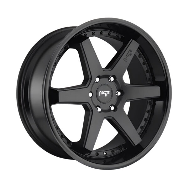 M192 ALTAIR 22X10 6X139.7 ET25 CB78.1 MATTE BLACK CENT/ GLOSS BLACK LIP