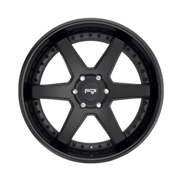 M192 ALTAIR 22X10 6X139.7 ET25 CB78.1 MATTE BLACK CENT/ GLOSS BLACK LIP - Image 2